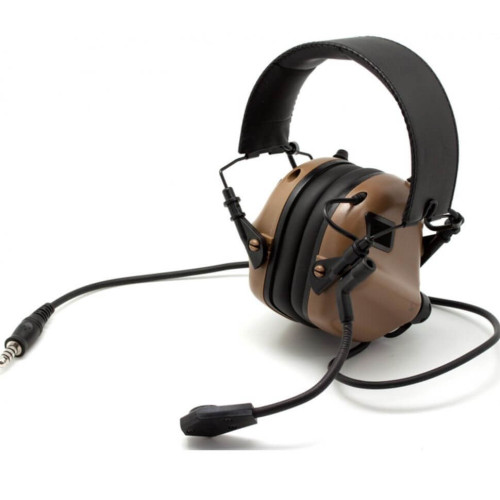 Наушники активные Earmor ME5-CO-NOGEL c микрофоном и кабелем для тангенты 22-82 ДБ Койот