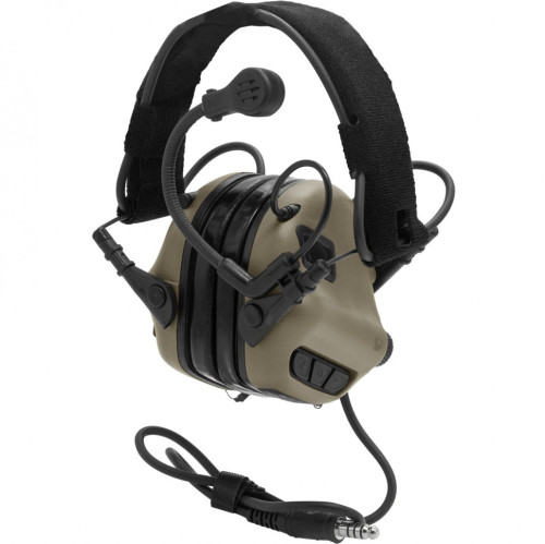Наушники активные Earmor Military Edition ME7 c микрофоном и разъемом для тангенты 22-82 ДБ Койот