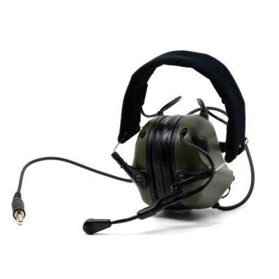 Наушники активные стрелковые Earmor Military Edition ME5 с микрофоном и разъемом для тангенты и креплением ARC на шлем 22-82 ДБ Хаки