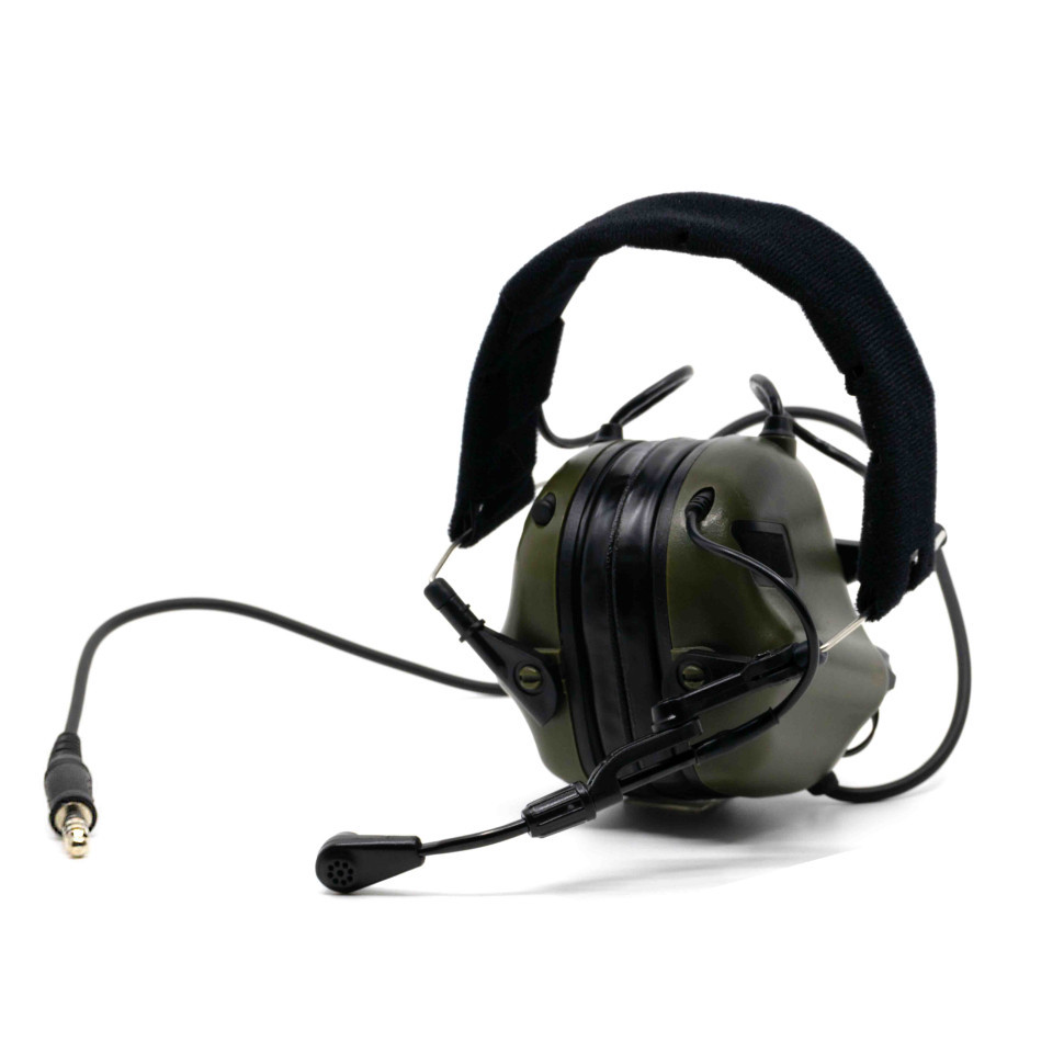 Наушники активные стрелковые Earmor Military Edition ME5 с микрофоном и разъемом для тангенты и креплением ARC на шлем 22-82 ДБ Хаки